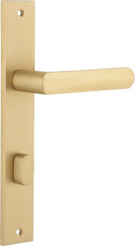 Osaka Lever - Rectangular Backplate - Entry Point - Iver - Brushed Brass - Door Levers