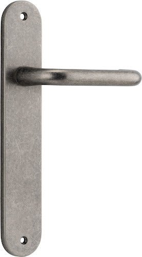 Oslo Oval DDA Compliant - Entry Point - Iver - Distressed Nickel - Door Levers