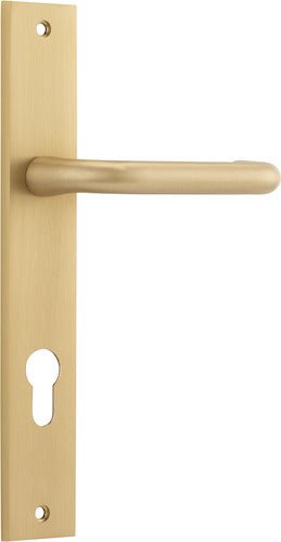 Oslo Rectangular DDA Compliant - Entry Point - Iver - Brushed Brass - Door Levers