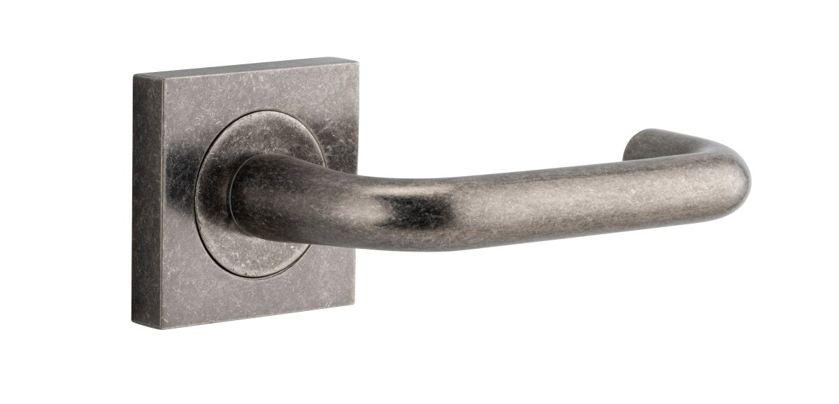 Oslo Square DDA Compliant - Entry Point - Iver - Distressed Nickel - Door Levers