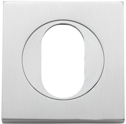 Oval Escutcheon - Square - Entry Point - Iver - Brushed Chrome - Escutcheons