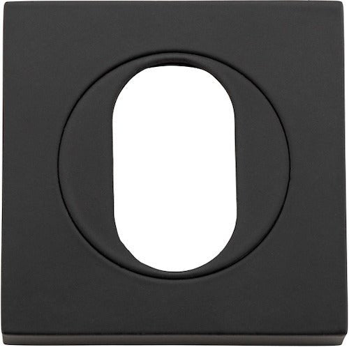 Oval Escutcheon - Square - Entry Point - Iver - Matt Black - Escutcheons