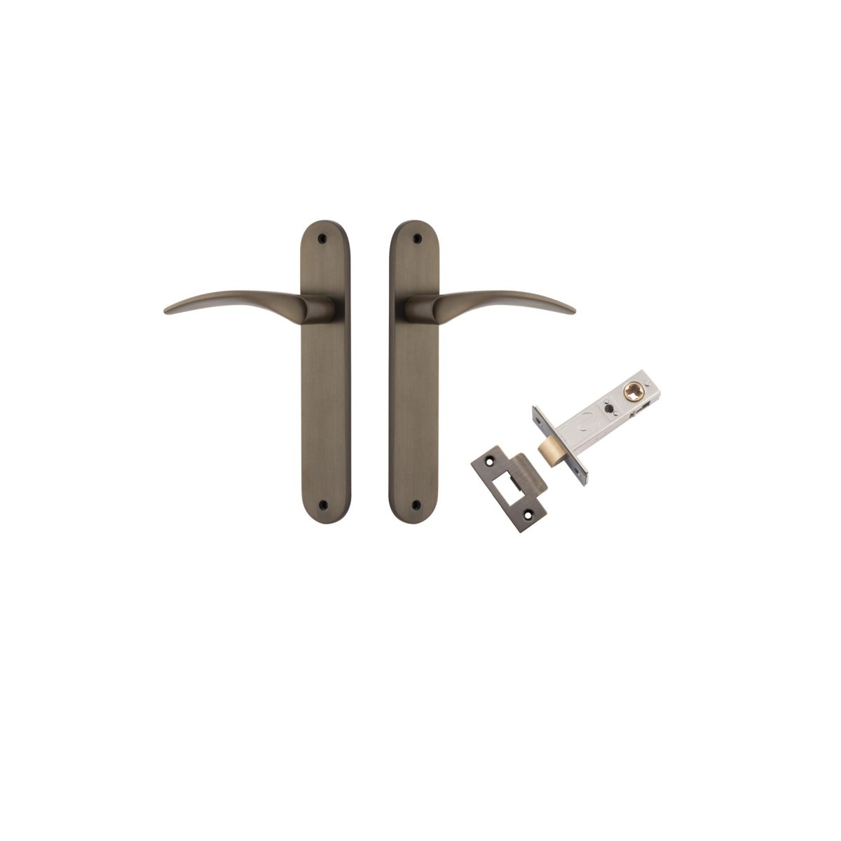 Oxford Lever - Oval Backplate - Entry Point - Iver - Signature Brass - Door Levers