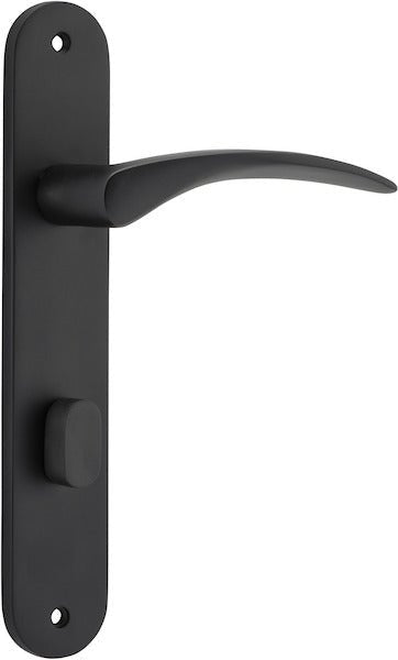 Oxford Lever - Oval Backplate - Entry Point - Iver - Matt Black - Door Levers