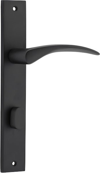 Oxford Lever - Rectangular Backplate - Entry Point - Iver - Matt Black - Door Levers