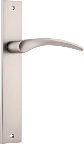 Oxford Lever - Rectangular Backplate - Entry Point - Iver - Satin Nickel - Door Levers