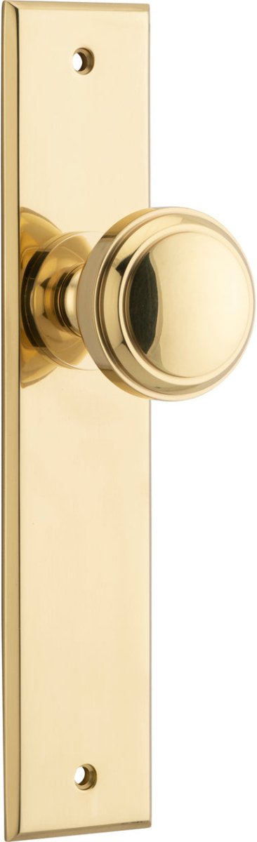 Paddington Knob - Chamfered Backplate - Entry Point - Iver - Polished Brass - Door Knobs