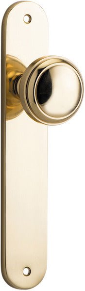 Paddington Knob - Oval Backplate - Entry Point - Iver - Polished Brass - Door Knobs