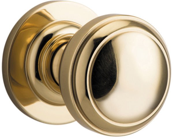 Paddington Knob - Round Rose - Entry Point - Iver - Polished Brass - Door Knobs