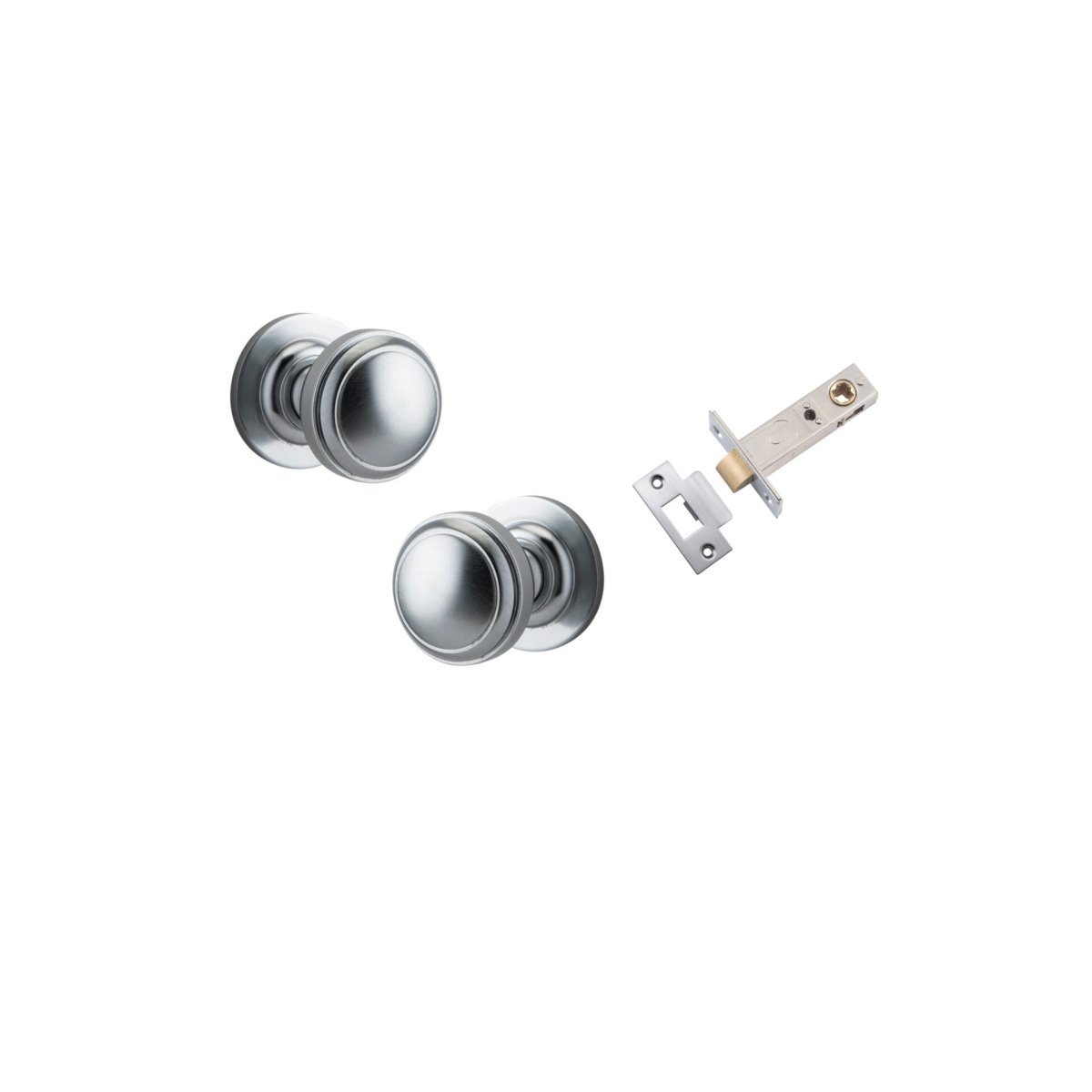 Paddington Knob - Round Rose - Entry Point - Iver - Brushed Chrome - Door Knobs