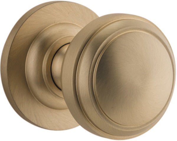 Paddington Knob - Round Rose - Entry Point - Iver - Brushed Brass - Door Knobs