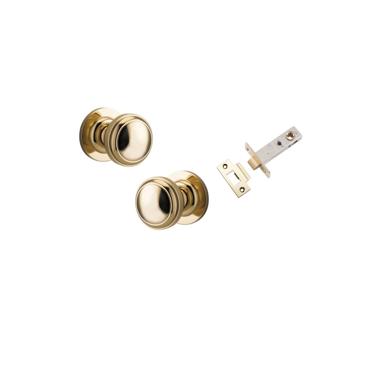 Paddington Knob - Round Rose - Entry Point - Iver - Polished Brass - Door Knobs