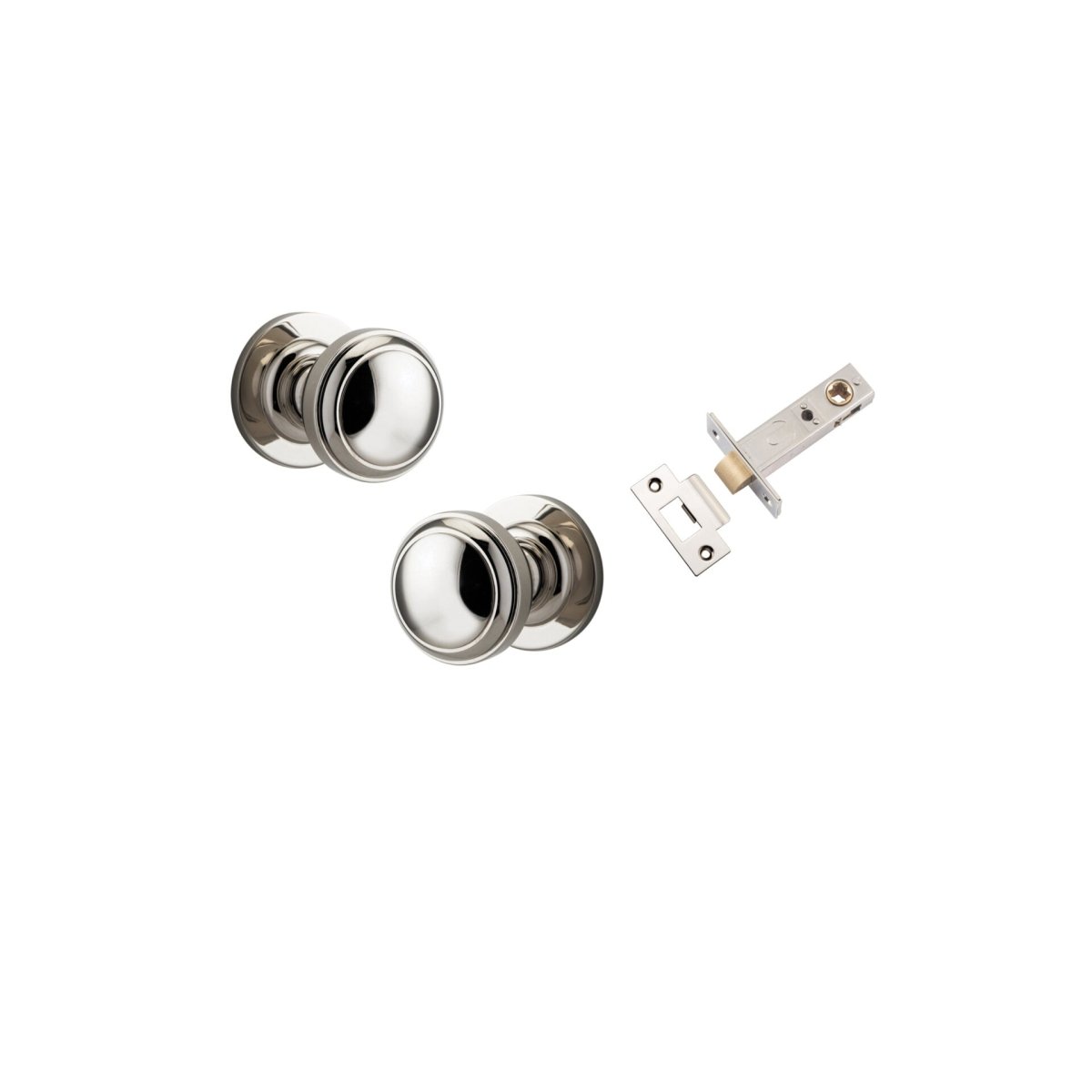 Paddington Knob - Round Rose - Entry Point - Iver - Polished Nickel - Door Knobs