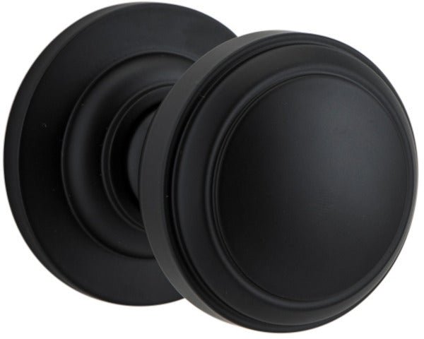 Paddington Knob - Round Rose - Entry Point - Iver - Matt Black - Door Knobs