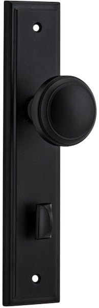 Paddington Knob - Stepped Backplate - Entry Point - Iver - Matt Black - Door Knobs