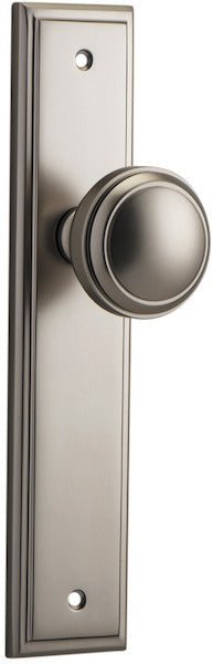 Paddington Knob - Stepped Backplate - Entry Point - Iver - Satin Nickel - Door Knobs