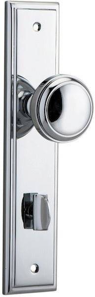 Paddington Knob - Stepped Backplate - Entry Point - Iver - Polished Chrome - Door Knobs