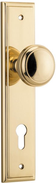 Paddington Knob - Stepped Backplate - Entry Point - Iver - Polished Brass - Door Knobs