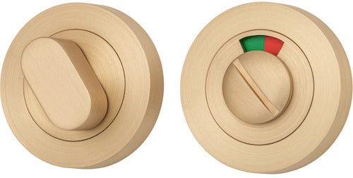 Round Privacy Turn with Indicator - Ella Grace - Iver - Brushed Brass - Tube Latches & Bolts