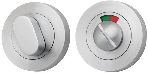 Round Privacy Turn with Indicator - Ella Grace - Iver - Brushed Chrome - Tube Latches & Bolts