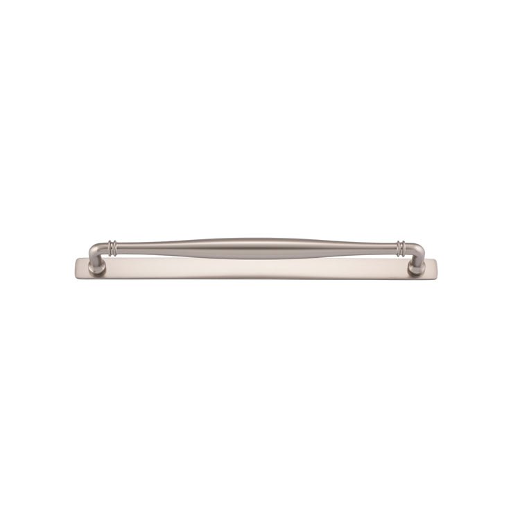 Sarlat Cabinet Pull with Backplate - Entry Point - Iver - Satin Nickel - Cabinet Pulls