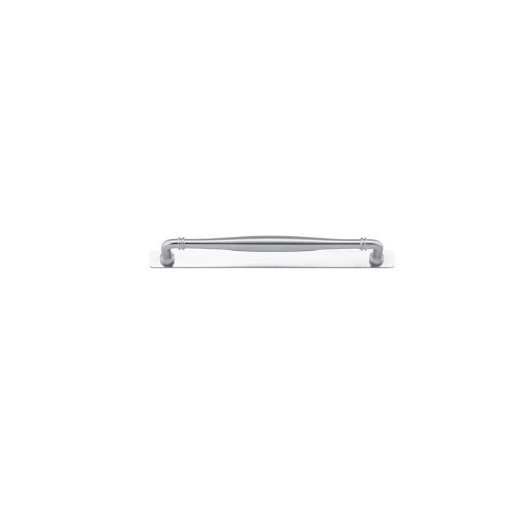 Sarlat Cabinet Pull with Backplate - Entry Point - Iver - Brushed Chrome - Cabinet Pulls