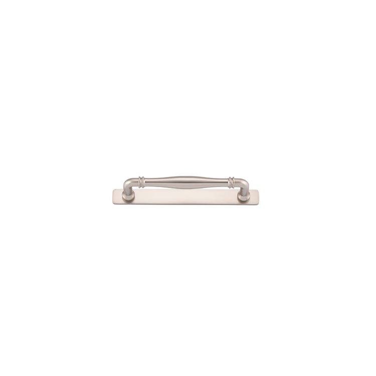 Sarlat Cabinet Pull with Backplate - Entry Point - Iver - Satin Nickel - Cabinet Pulls