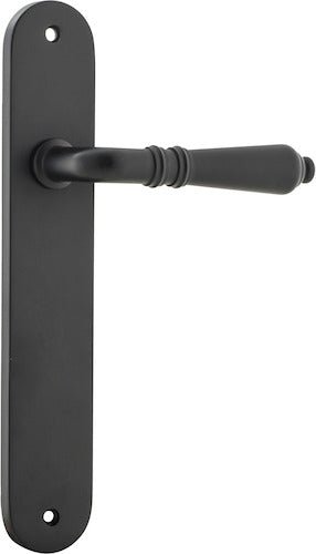 Sarlat Lever - Oval Backplate - Entry Point - Iver - Matt Black - Door Levers