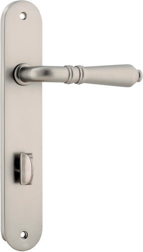 Sarlat Lever - Oval Backplate - Entry Point - Iver - Satin Nickel - Door Levers