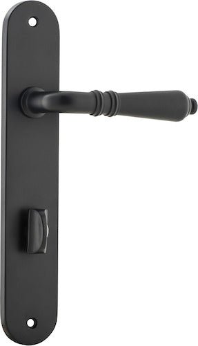 Sarlat Lever - Oval Backplate - Entry Point - Iver - Matt Black - Door Levers