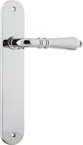 Sarlat Lever - Oval Backplate - Entry Point - Iver - Polished Chrome - Door Levers