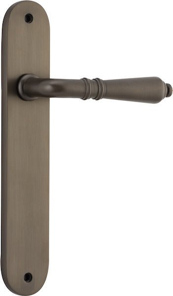 Sarlat Lever - Oval Backplate - Entry Point - Iver - Signature Brass - Door Levers