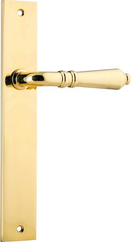 Sarlat Lever - Rectangular Backplate - Entry Point - Iver - Polished Chrome - Door Levers