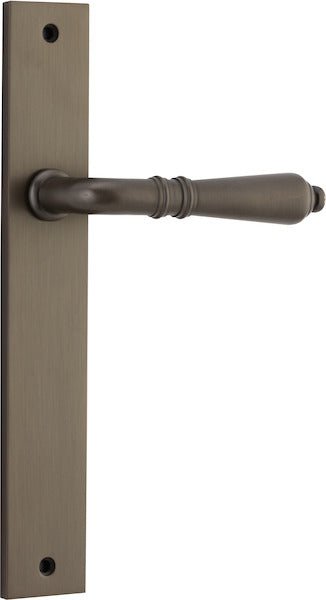 Sarlat Lever - Rectangular Backplate - Entry Point - Iver - Signature Brass - Door Levers