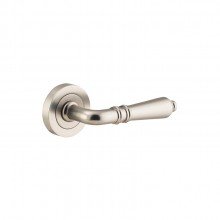 Sarlat Lever - Round Rose - Entry Point - Iver - Satin Nickel - Door Levers