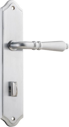 Sarlat Lever - Shouldered Backplate - Entry Point - Iver - Brushed Chrome - Door Levers