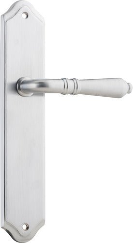 Sarlat Lever - Shouldered Backplate - Entry Point - Iver - Brushed Chrome - Door Levers