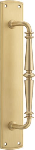 Sarlat Pull Handle on Back Plate (Single) - Entry Point - Iver - Brushed Brass - Pull Handles