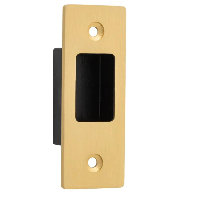 Sliding Door Edge Pull Rectangular - Entry Point - Iver - Brushed Brass - Sliding Door Pulls