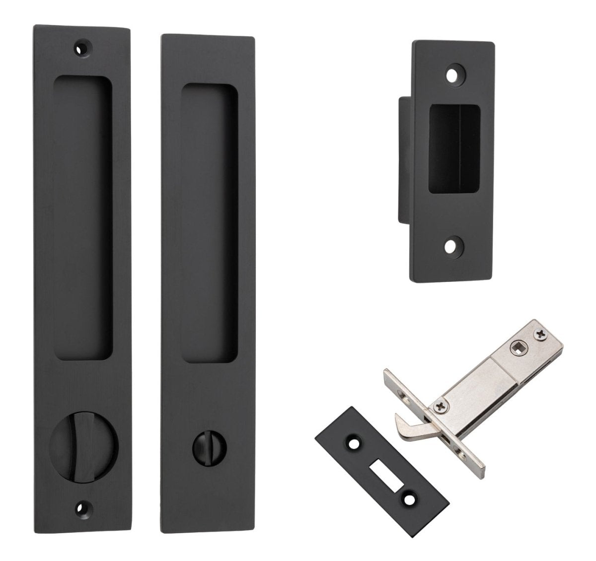 Sliding Door Flush Pull Privacy - Rectangular Turn - Entry Point - Iver - Matt Black - Sliding Door Pulls