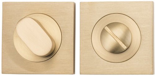 Square Privacy Turn - Ella Grace - Iver - Brushed Brass - Tube Latches & Bolts