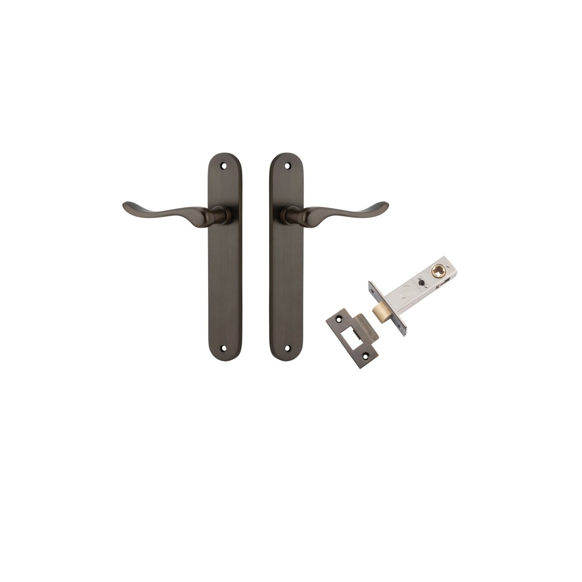 Stirling Lever - Oval Backplate - Entry Point - Iver - Signature Brass - Door Levers