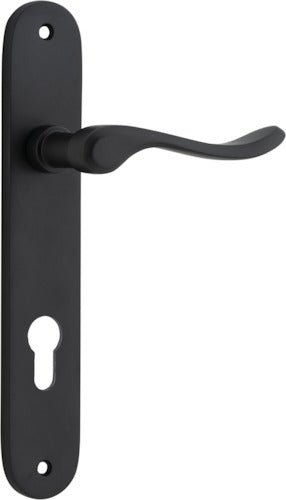 Stirling Lever - Oval Backplate - Entry Point - Iver - Matt Black - Door Levers