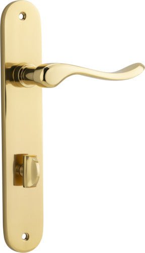 Stirling Lever - Oval Backplate - Entry Point - Iver - Polished Brass - Door Levers