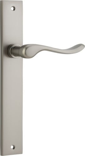 Stirling Lever - Rectangular Backplate - Entry Point - Iver - Satin Nickel - Door Levers