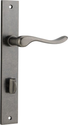 Stirling Lever - Rectangular Backplate - Entry Point - Iver - Distressed Nickel - Door Levers