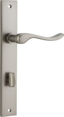 Stirling Lever - Rectangular Backplate - Entry Point - Iver - Satin Nickel - Door Levers