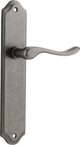 Stirling Lever - Shouldered Backplate - Entry Point - Iver - Distressed Nickel - Door Levers