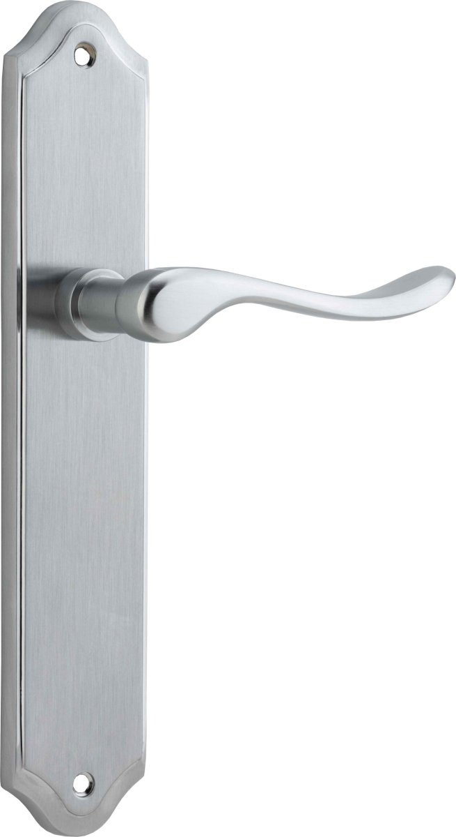 Stirling Lever - Shouldered Backplate - Entry Point - Iver - Brushed Chrome - Door Levers