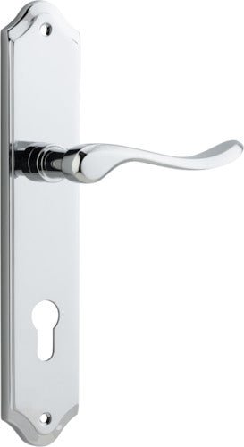 Stirling Lever - Shouldered Backplate - Entry Point - Iver - Polished Chrome - Door Levers